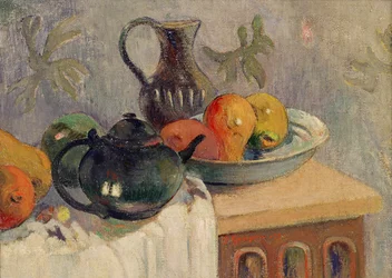Tetera, jarra y fruta, 1899